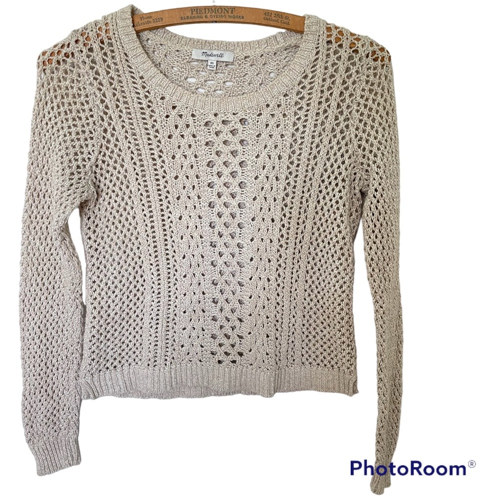 Madewell Cream Colored Open Knit Sweater Size XSmall